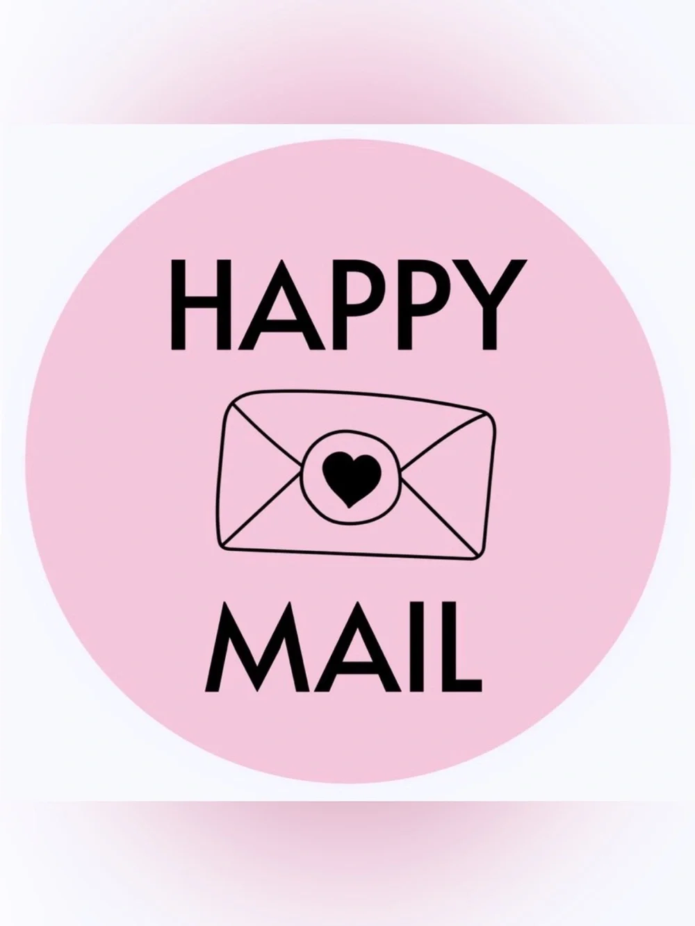 30 STICKERS - 2” ROUND - HAPPY MAIL - PINK